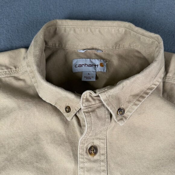 Carhartt Mens L Rugged Flex Short Sleeve Button Down Work Shirt 103555 253 - Picture 3 of 10